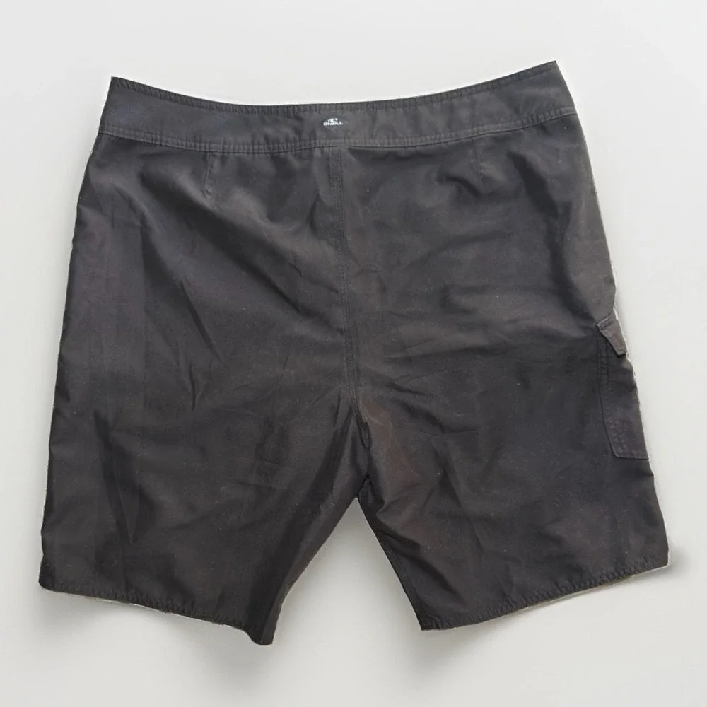 O'Neill Men's Board Shorts Size 38 Black Surf Swim Beach Drawstring Cargo Pocket